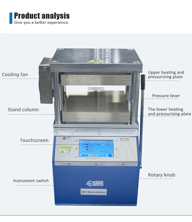 Manual hot press machine parameters