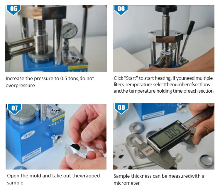 Heating die operation steps 2