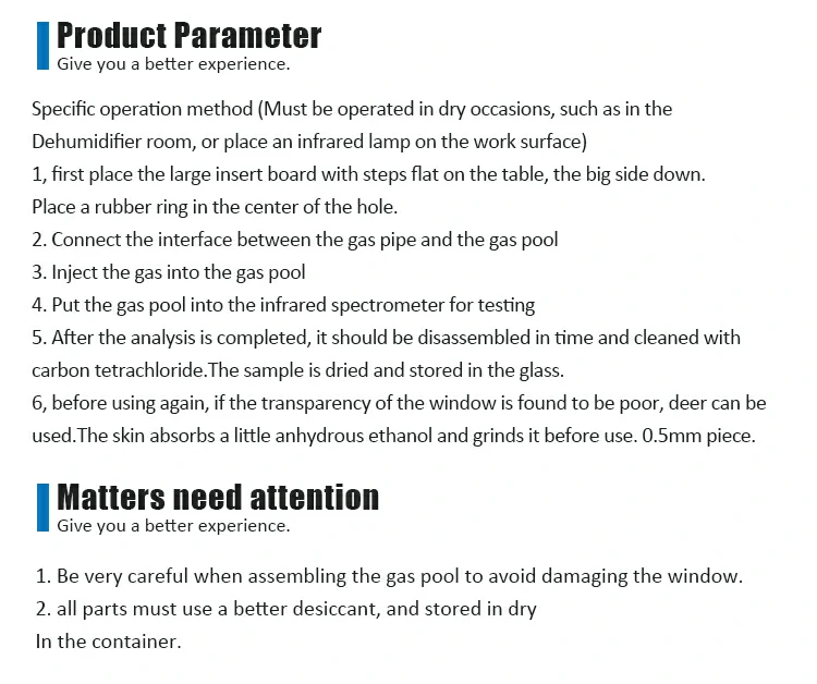 IR gas cell parameters