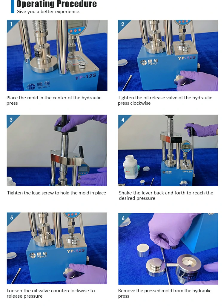 Manual digital display powder tablet press operation steps