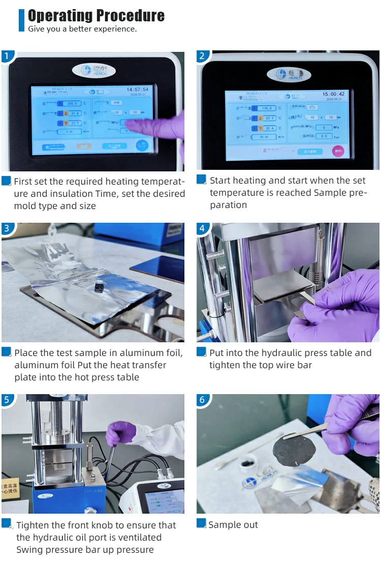 Manual hot press machine operation steps
