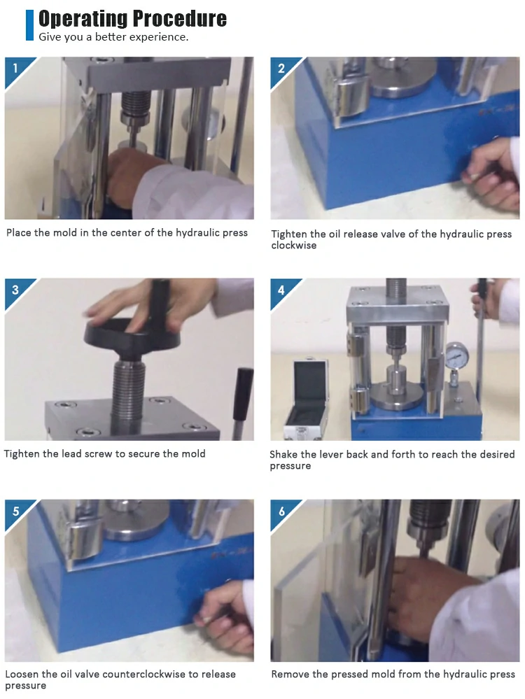 Manual pointer protection tablet press operation steps