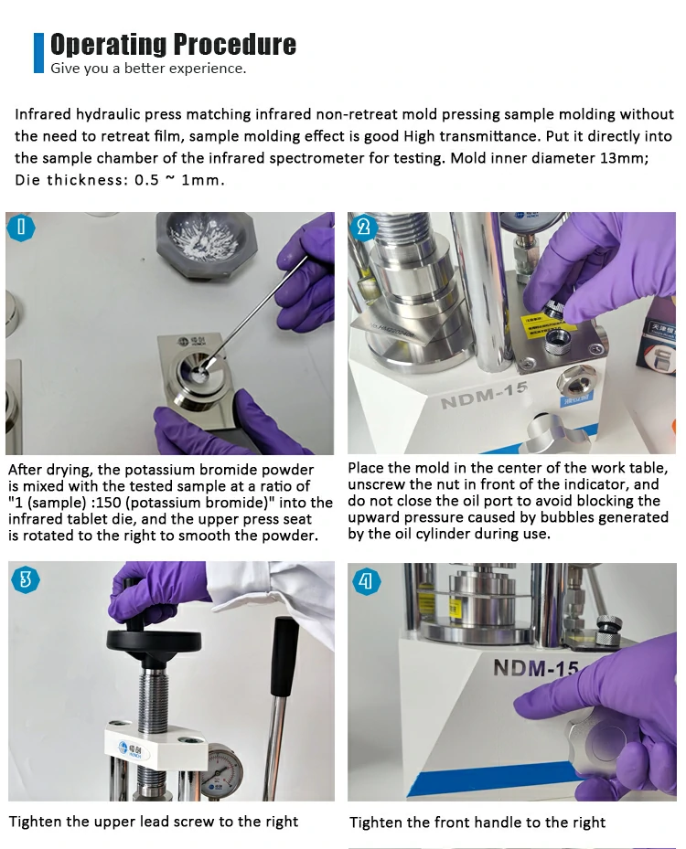 Operating steps of a 15-ton hydraulic press 1